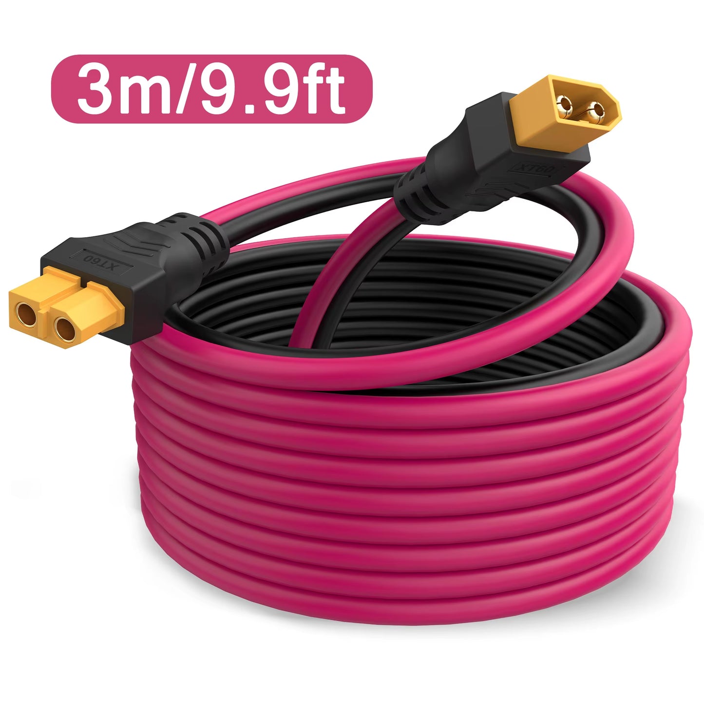 XT60 Extension Cable 12AWG XT60 to XT60 Cable, with Male to Female Connectors, Suitable for Solar Panel Remote Control Battery