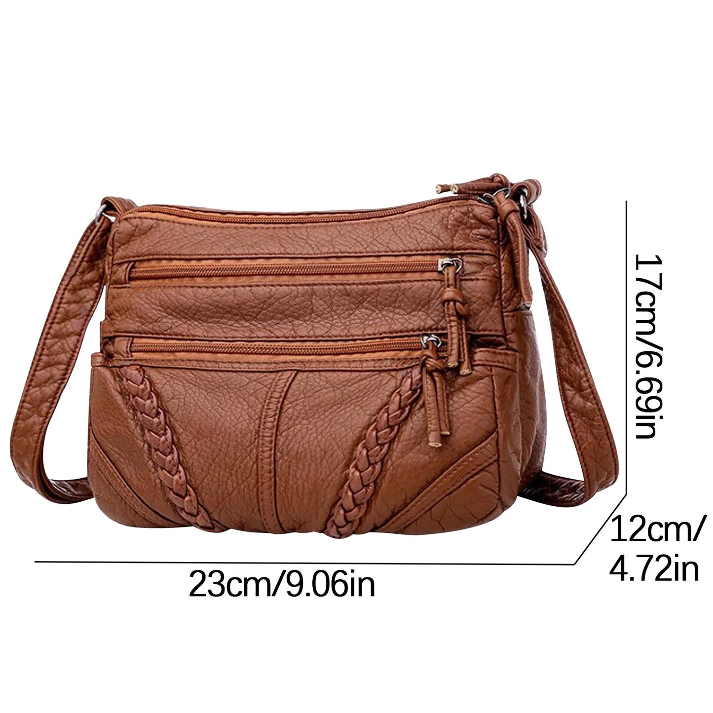 Crossbody Bags for Women Vintage Soft Leather Purses and Handbags Ladies Large Capacity Multi Pocket Shoulder Bag Gifts for Female, Mother (Brown)