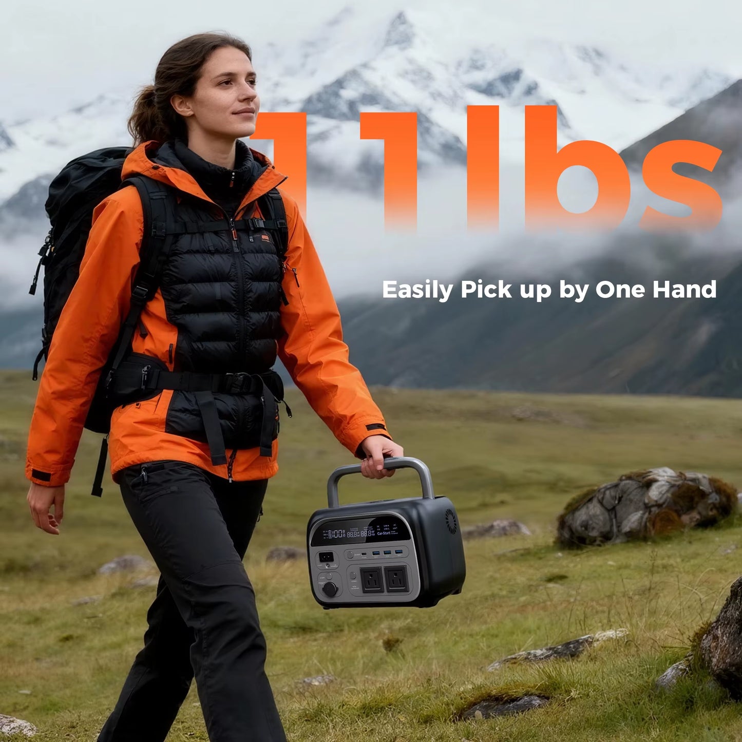 AP400 Solar Generator Portable Power Station UPS 346Wh 500W Lifepo4 Battery 3000+ Cycle Wireless 150W Ultrafast Charge