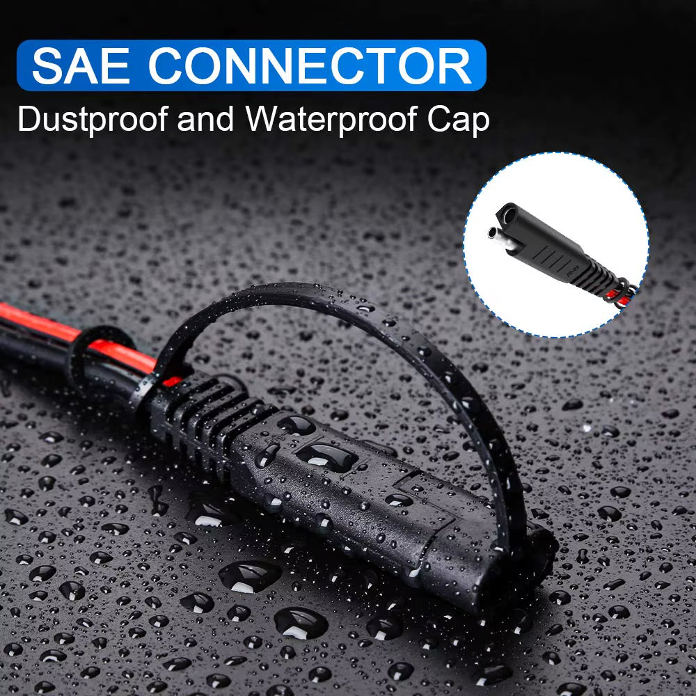 14AWG SAE to SAE Extension Cable SAE Power Connector for Car RV Motorcycle Solar Panel SAE Plug Battery Charging Cable