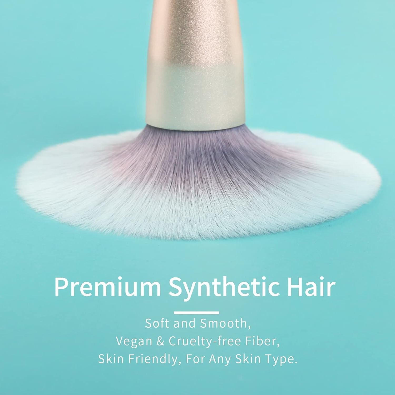 Blue Makeup Brushes Set with Case by , Vegan Makeup Brush Set Professional, Cosmetic Brushes Makeup Set, Make up Brushes Vegan, Make up Brushes Set Professional, Wooden Makeup Brush Set Vegan