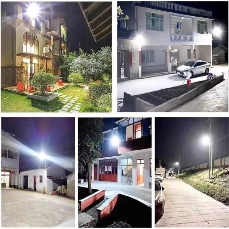 10000W Outdoor Solar Lamp Ultra Powerful Solar Outdoor Lights 320° Wide Range Lighting Brightness Adjustable Street Spotlights