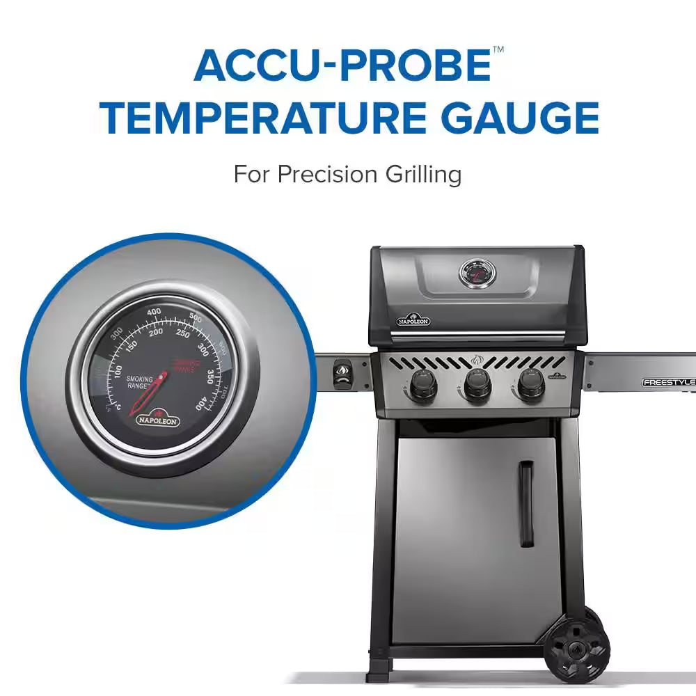 Freestyle 365 3-Burner Propane Gas Grill in Graphite Grey