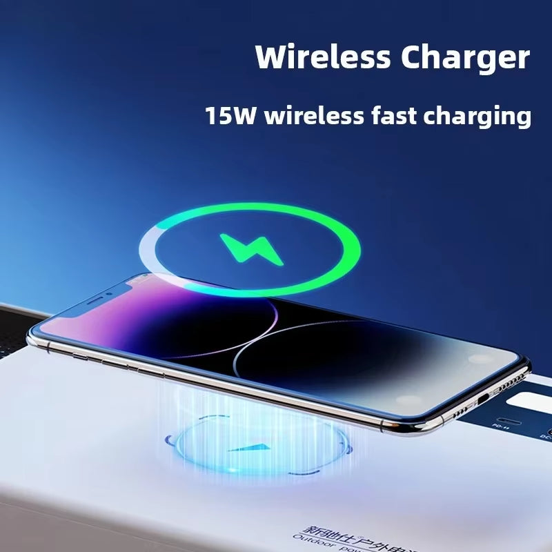 300W 81000Mah Portable Power Station220V Solar Generator USB DC Wireless Mobile External Spare Battery for Outdoor Camping RV