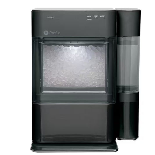 Profile Opal 24 Lb Portable Nugt Ice Maker in Black Stainless, with Side Tank, and Wi-Fi Connected