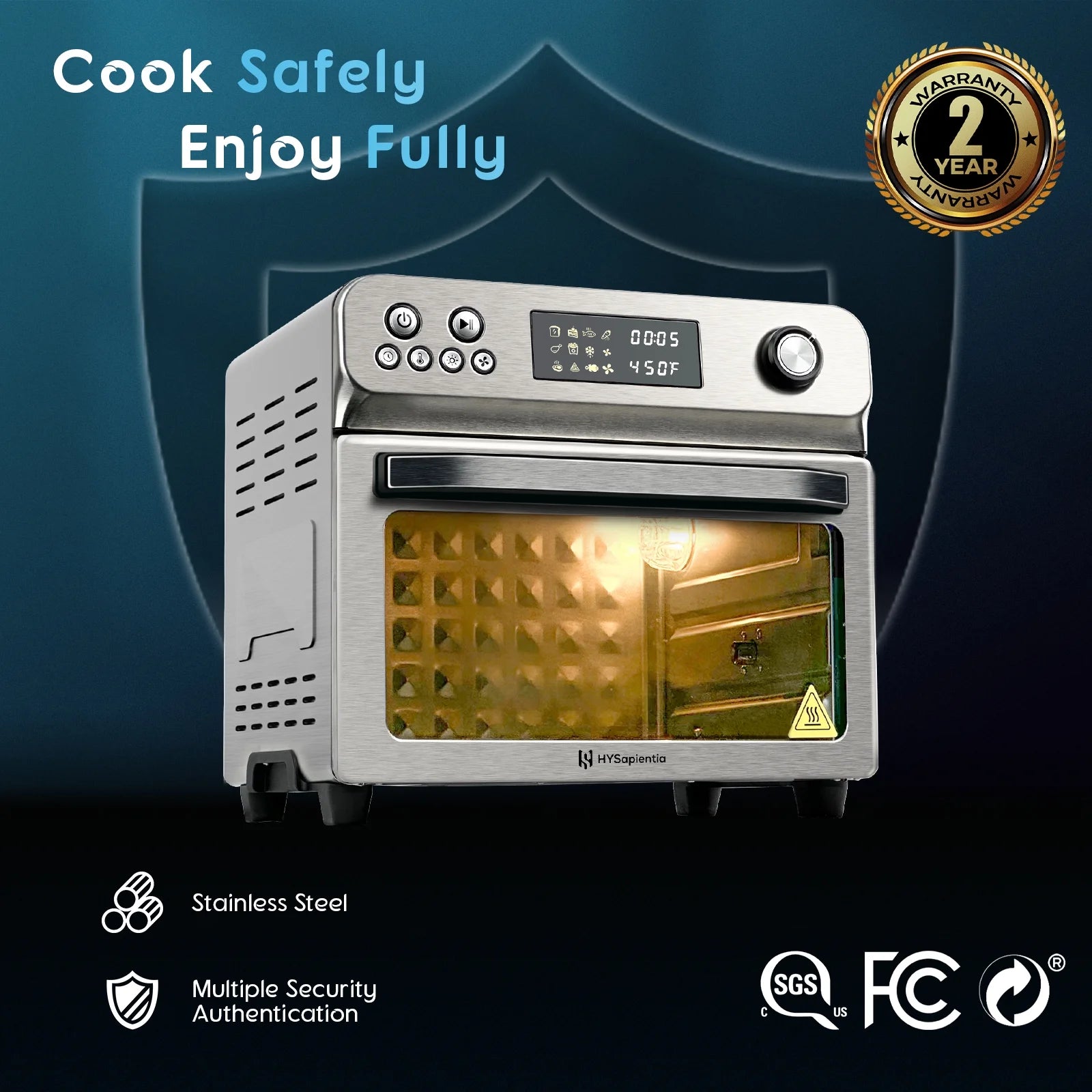 26QT Air Fryer Oven with Rotisserie 1800W Toaster Oven Air Fryer Combo, 10 in 1 Convection Oven Countertop, Airfryer Toaster Oven, Mini Toaster Oven,Easy to Clean