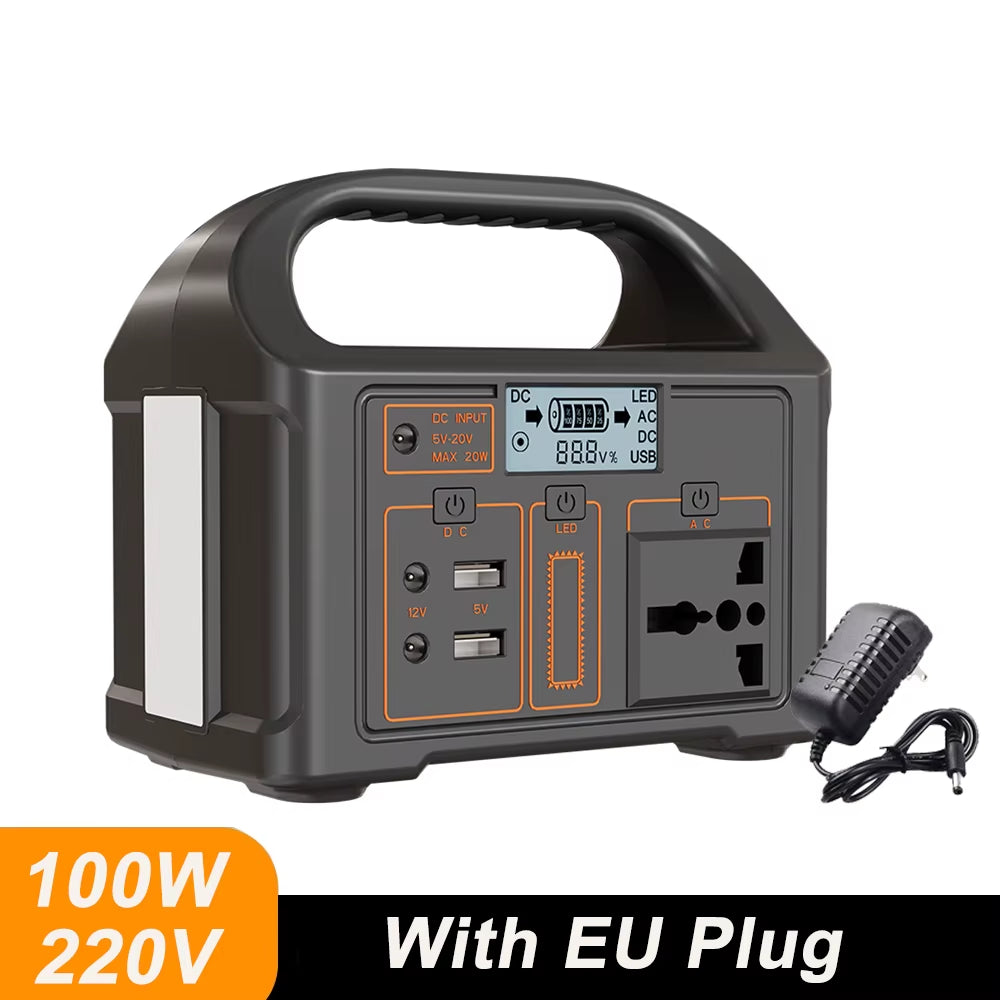 100W Portable Power Station 76.8Wh Lifepo4 Solar Generator 110V 220V Power Station Solar Power Bank for Outdoor Camping