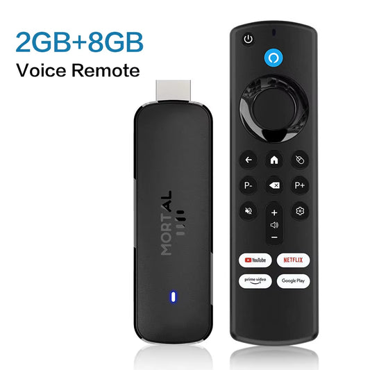 Mortal Q8 Android14 TV Stick WIFI6 Voice Control TV Stick 8K Video Allwinner H313 Netflix Youtube Tv Box Free Live TV Streaming