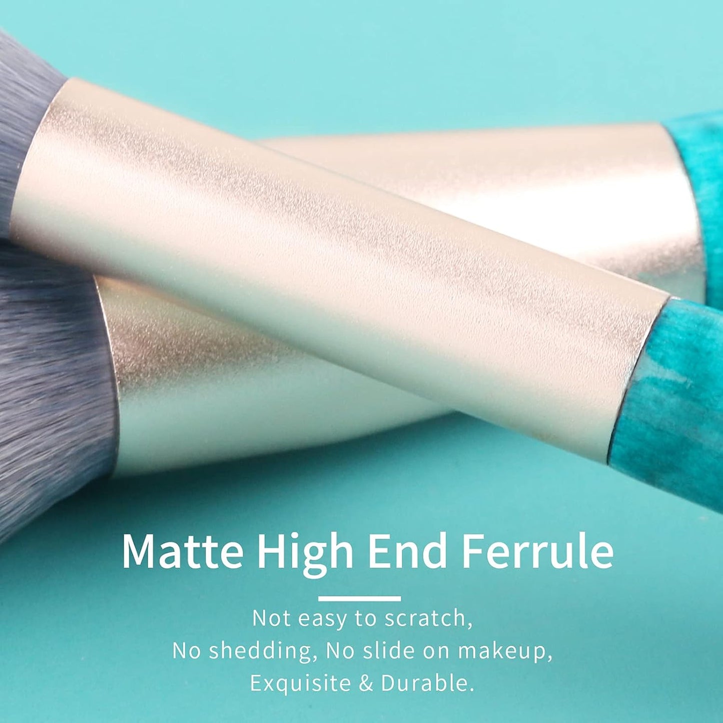 Blue Makeup Brushes Set with Case by , Vegan Makeup Brush Set Professional, Cosmetic Brushes Makeup Set, Make up Brushes Vegan, Make up Brushes Set Professional, Wooden Makeup Brush Set Vegan