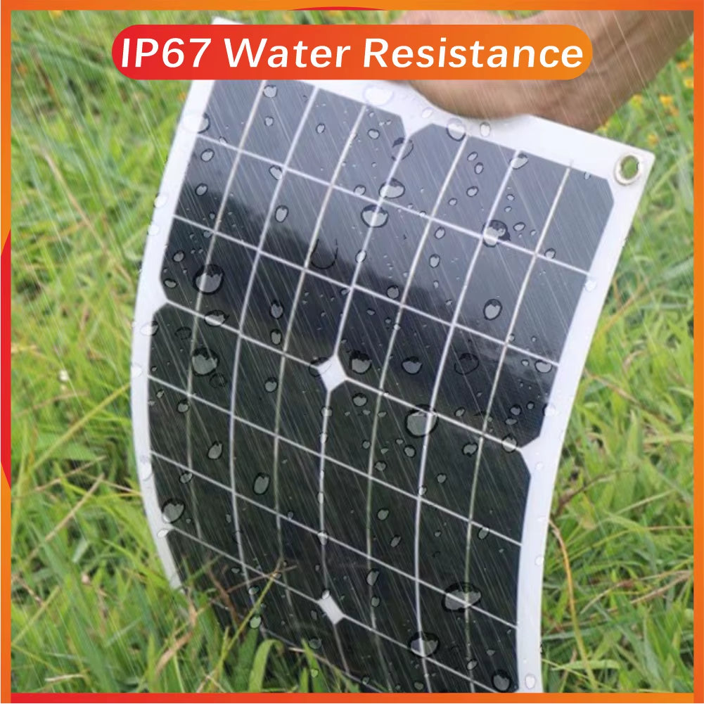 500W Solar Panel Flexible 12V Battery Charger Dual USB with 10-100A Controller Solar Cells Power Bank for Phone Car Yacht RV