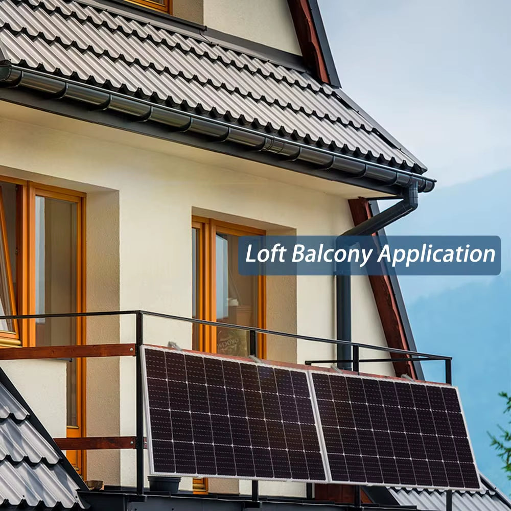 200W Glass Solar Panel and 150W Rigid Photovoltaic Solar Panel System for Balcony Home Charging Battery Outdoor Power Supply