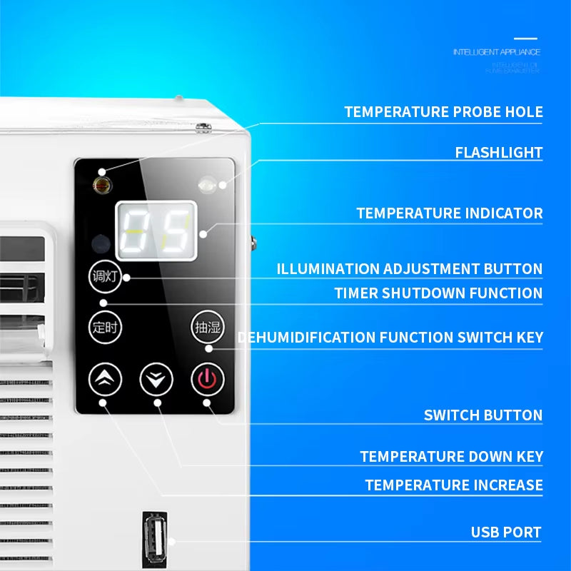 1100W Household Desktop Air Conditioner Mobile Air Conditioner Mosquito Net Mini Air Conditioner Fan Refrigeration