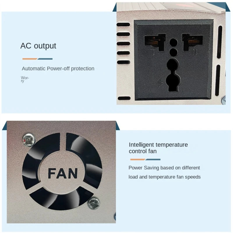 Inverter 12V 220V Solar Inverter 500W 1000W 1500W 2000W Portable Voltage Transformer Auto Charger Converter Car Power Inverter