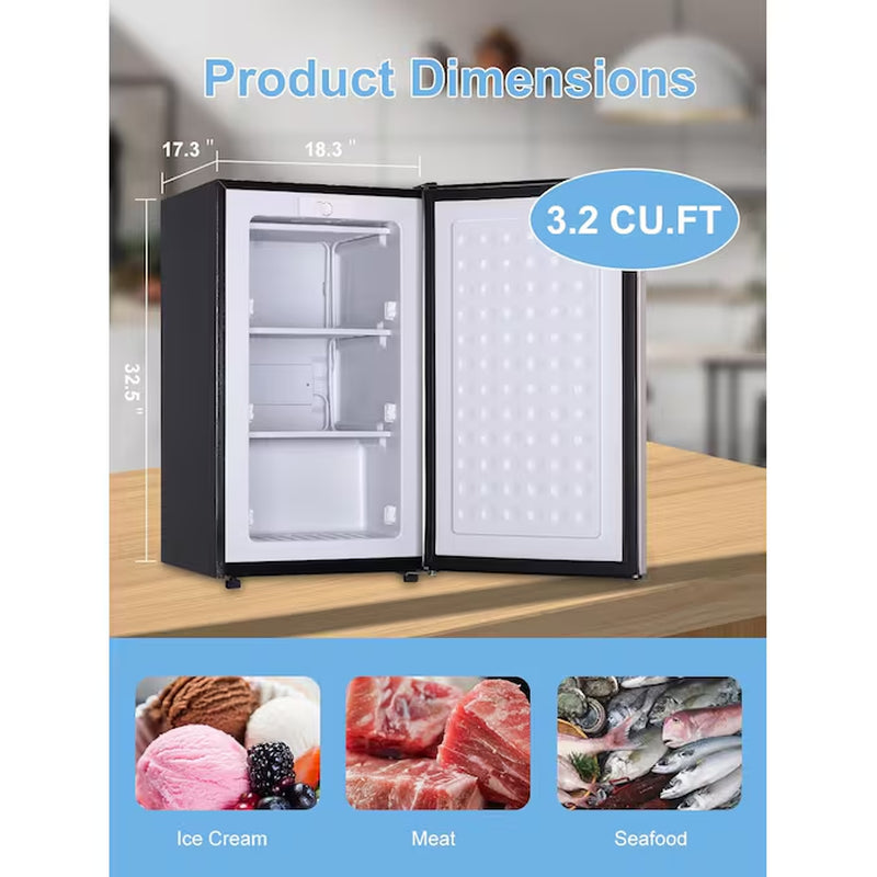 3.2-Cu Ft Upright Freezer ( Silver )