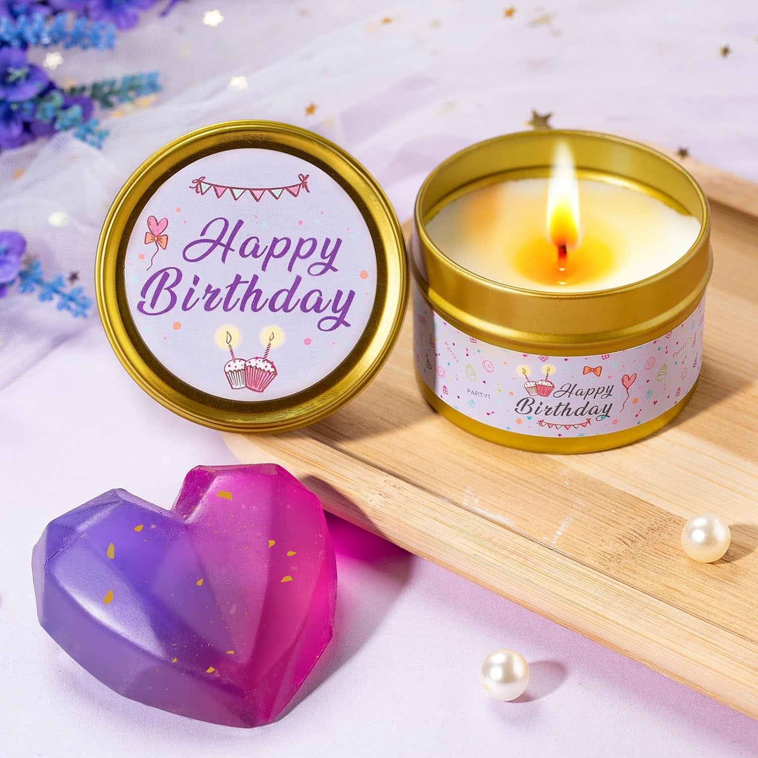 Birthday Gifts for Women,Unique Birthday Presents Friendship Gift Purple Relaxing Self Care Set Ideas Care Package Gifts Basket for Women Mom Sister Best Female Friend Gifts Box