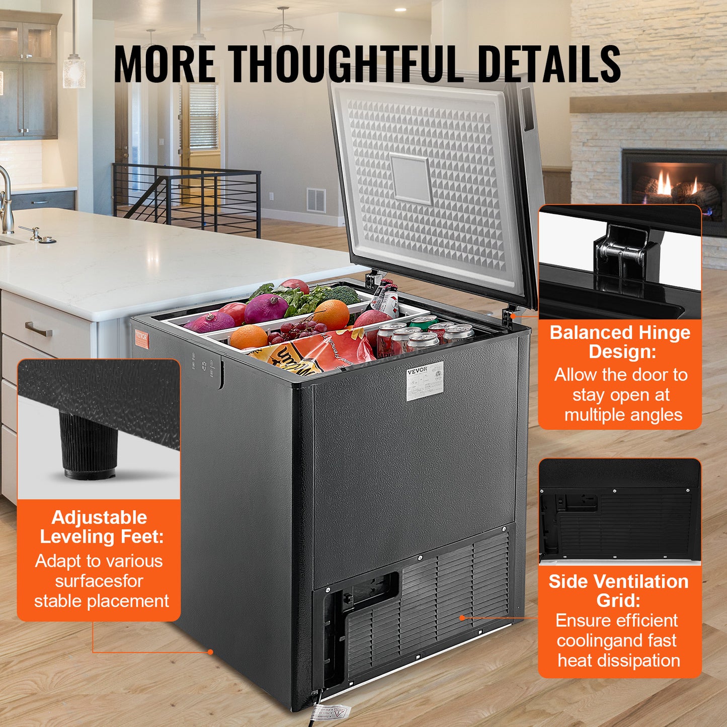 2.22-19.8 Cu.Ft Chest Freezer Deep Freezer Chest Fridge Digital Display W/Basket