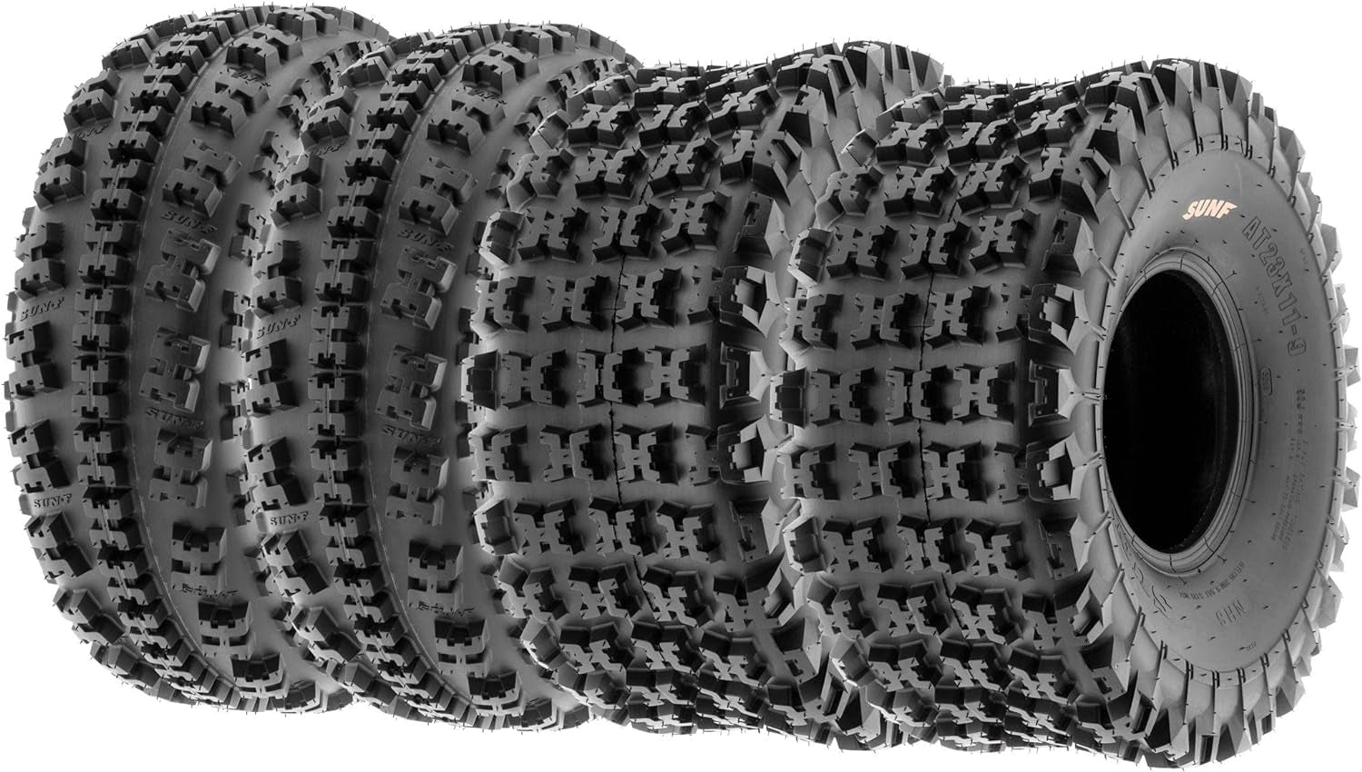 21X7-10 Front & 20X10-9 Rear ATV UTV Knobby Sport Tires,6 PR Tubeless A027, Set of 4