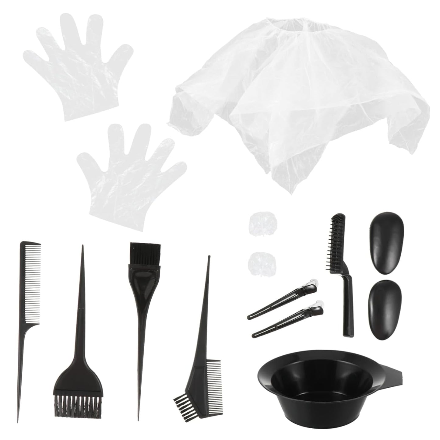 11Pcs Hair Dye Tool Set Reusable Hair Dye Bowl Brush and Gloves at Home Protects Scalp