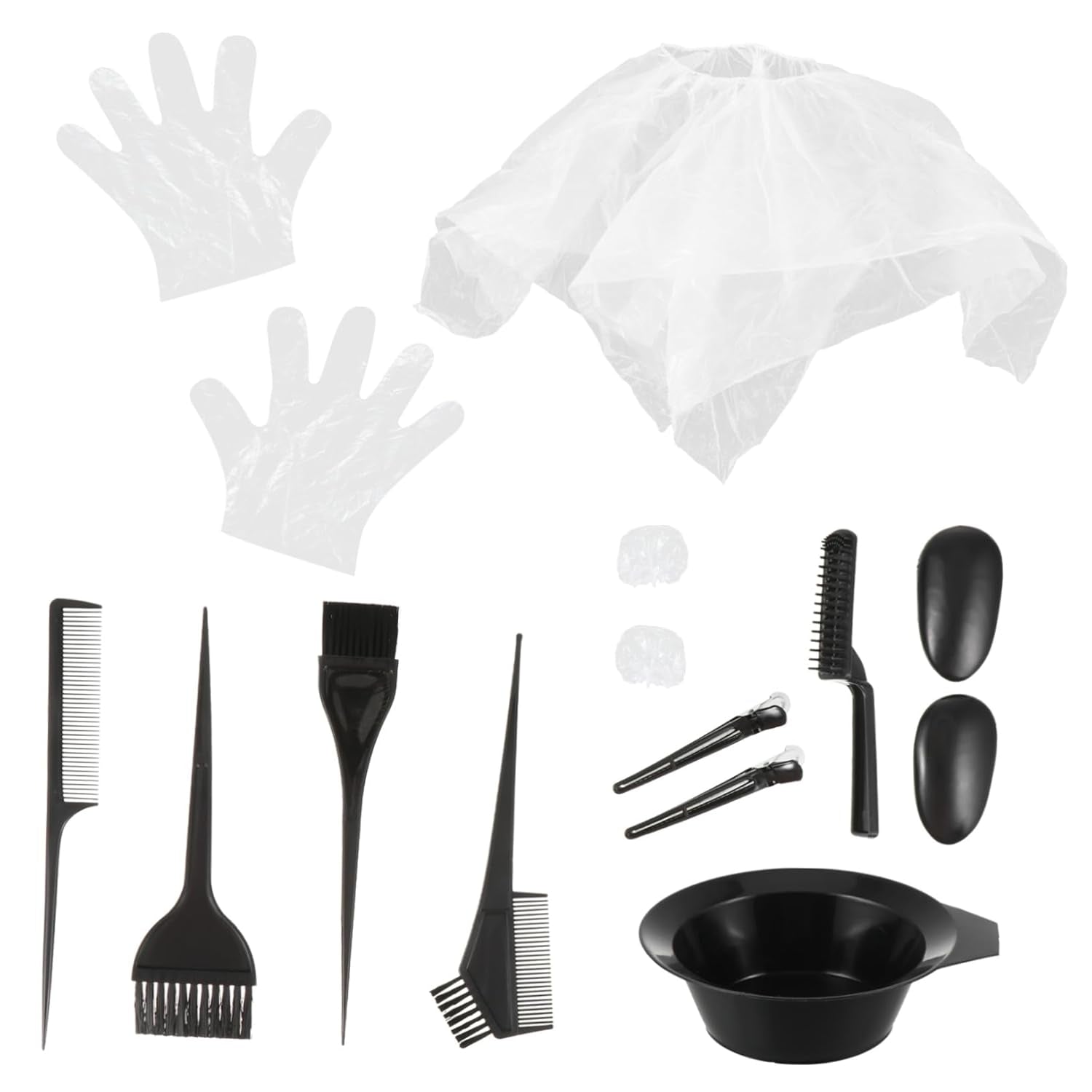 11Pcs Hair Dye Tool Set Reusable Hair Dye Bowl Brush and Gloves at Home Protects Scalp