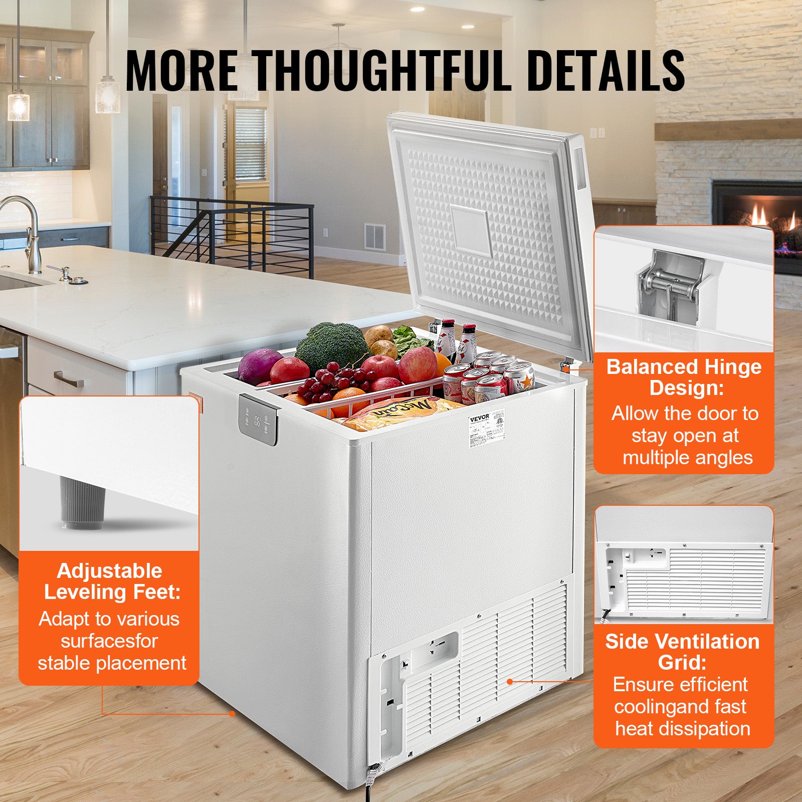 2.22-19.8 Cu.Ft Chest Freezer Deep Freezer Chest Fridge Digital Display W/Basket