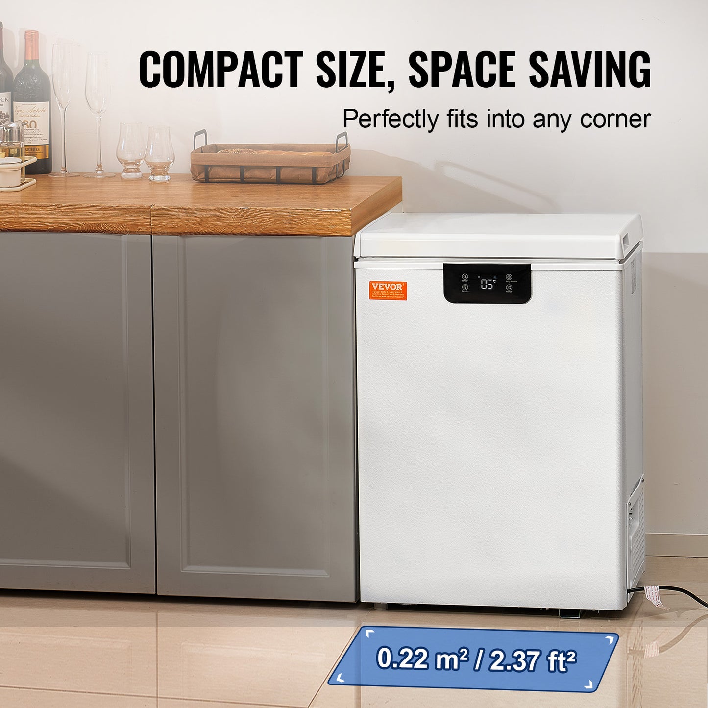 2.22-19.8 Cu.Ft Chest Freezer Deep Freezer Chest Fridge Digital Display W/Basket