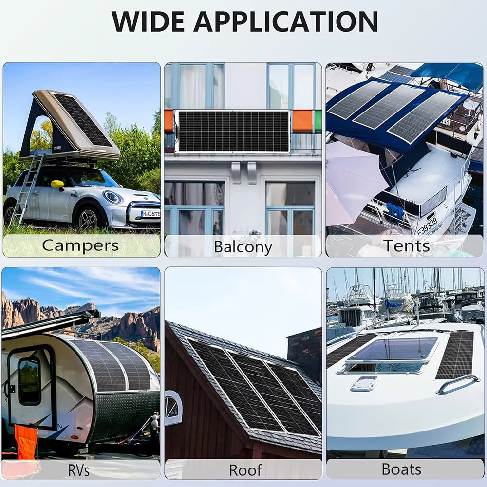 100W Flexible Solar Panel 16.5V 1000W 500W 400W 200W High Efficiency Photovoltaic Module Diy Kit Generation Car Home Camping