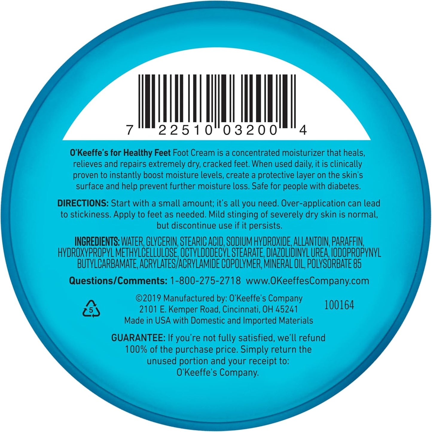 for Healthy Feet Foot Cream; Guaranteed Relief for Extremely Dry; Cracked Feet; Instantly Boosts Moisture Levels; 3.2 Ounce Jar; (Pack of 3)