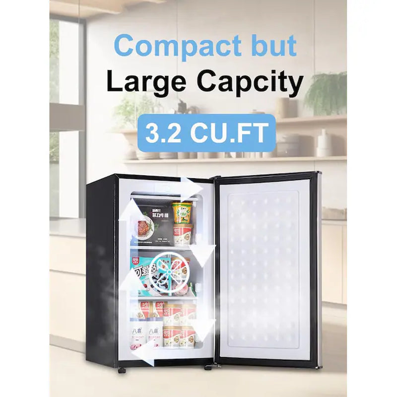 3.2-Cu Ft Upright Freezer ( Silver )