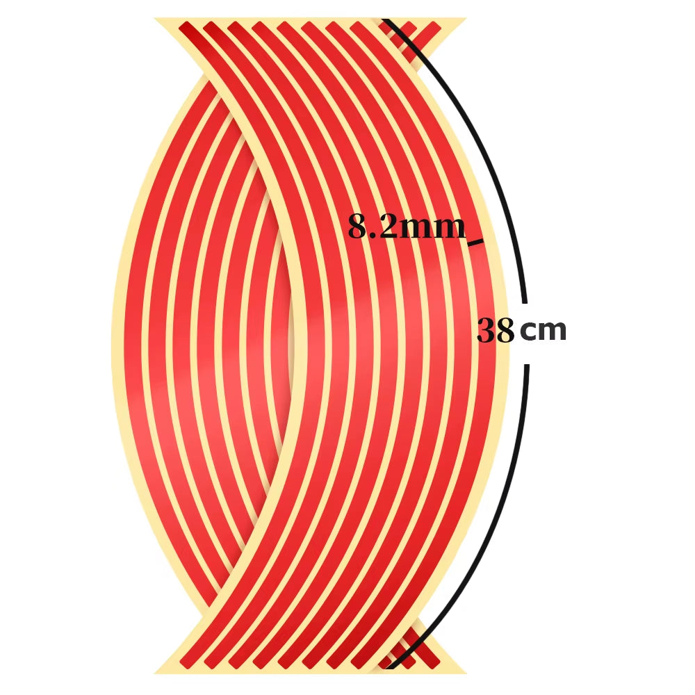 1Set of 16Pcs Wheel Sticker Reflective Rim Stripe Tape Bike Motorcycle Stickers for Honda for Kawasaki Z750 Z800 for YAMAHA MT07