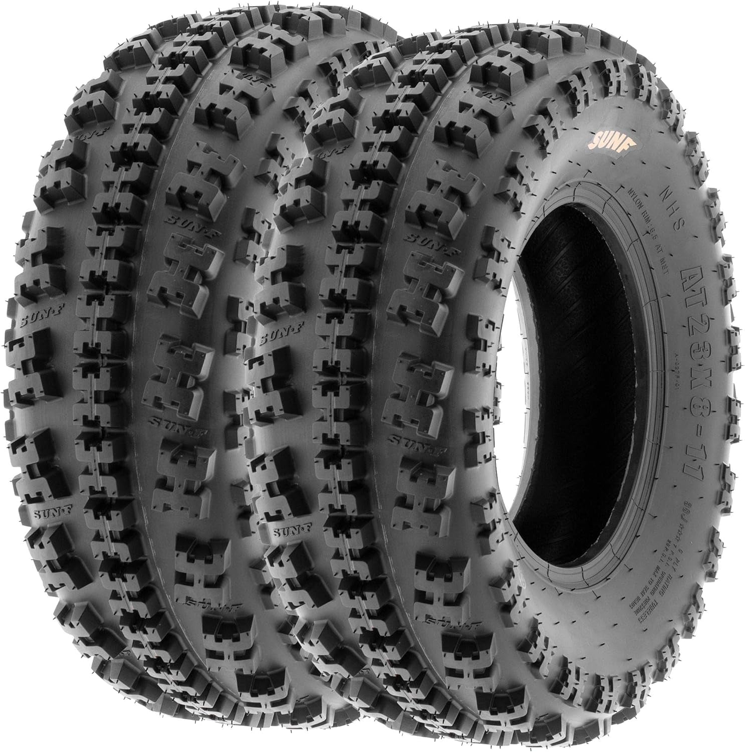 21X7-10 Front & 20X10-9 Rear ATV UTV Knobby Sport Tires,6 PR Tubeless A027, Set of 4