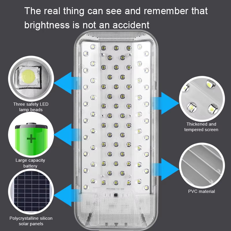 Solar Light High-Power 6500K LED Dusk to Dawn Waterproof LED Solar Street Light Backyard Street Lamps Security Flood Lighting