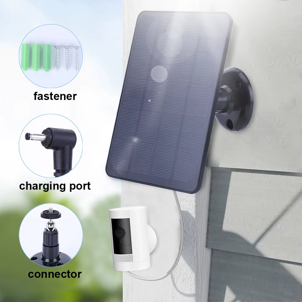 20W Solar Panel for Ring Spotlight Camera/Ring Stick up Camera Dc3.5X1.35-Port 360° Adjustable Wall Mount Solar Panel