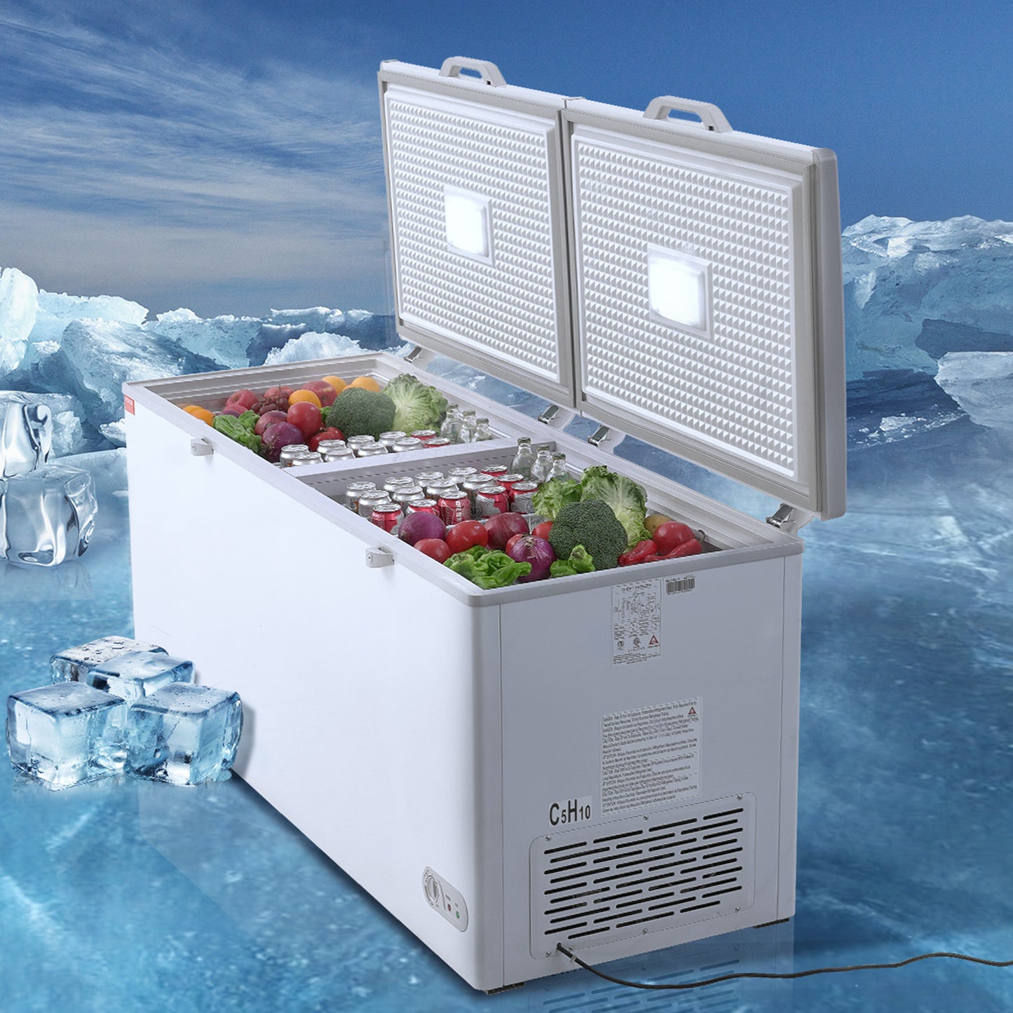 2.22-19.8 Cu.Ft Chest Freezer Deep Freezer Chest Fridge Digital Display W/Basket