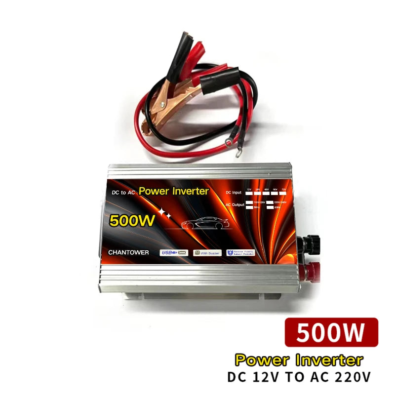 Inverter 12V 220V Solar Inverter 500W 1000W 1500W 2000W Portable Voltage Transformer Auto Charger Converter Car Power Inverter