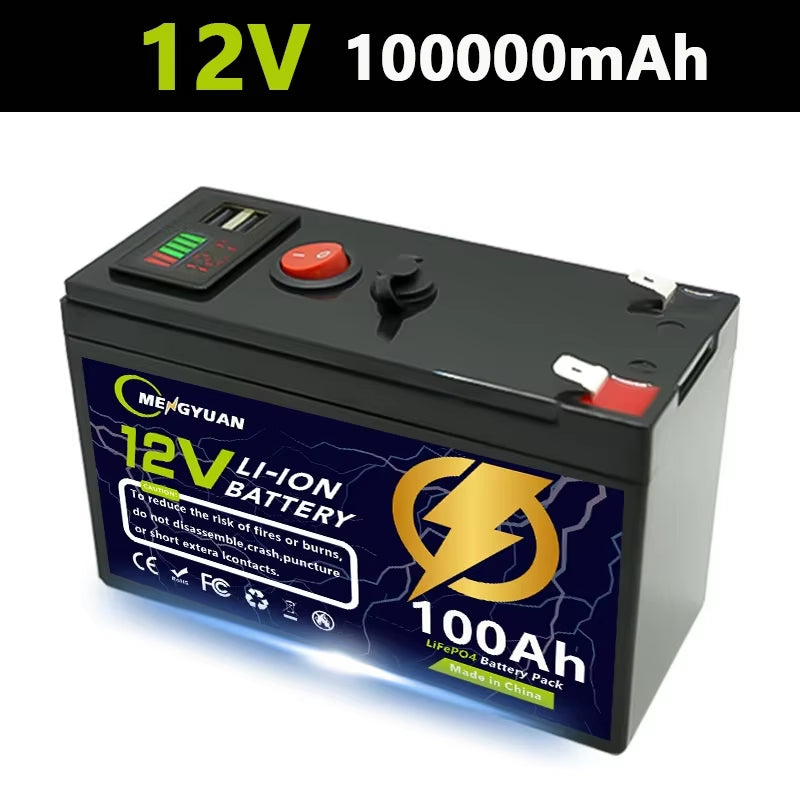 Lifepo4 12V 150Ah Rechargeable Lithium Battery,Built-In Bms,Perfect for Ride on Toys,Solar Panels,Fish Finders,Power Wheels
