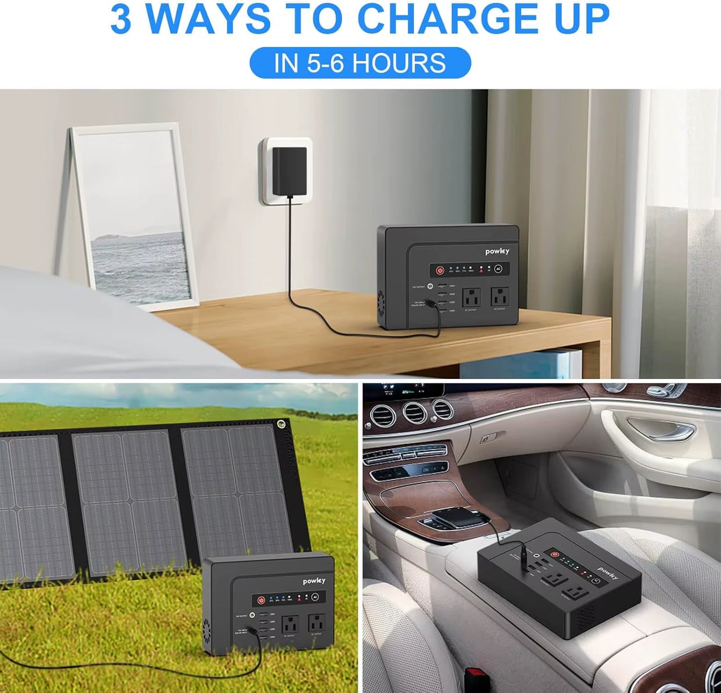 Portable Power Station 200W, 146Wh Portable Solar Generator Battery Backup Power Supply for Outdoor Camping Travel Outdoor Home