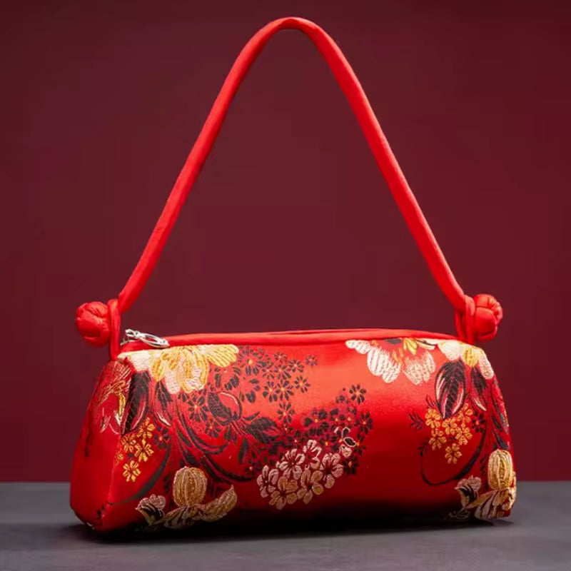 New Silk Embroidered Women Bag Fashion Matching Bride Women Handbag Clutch Bag Shoulder Bag
