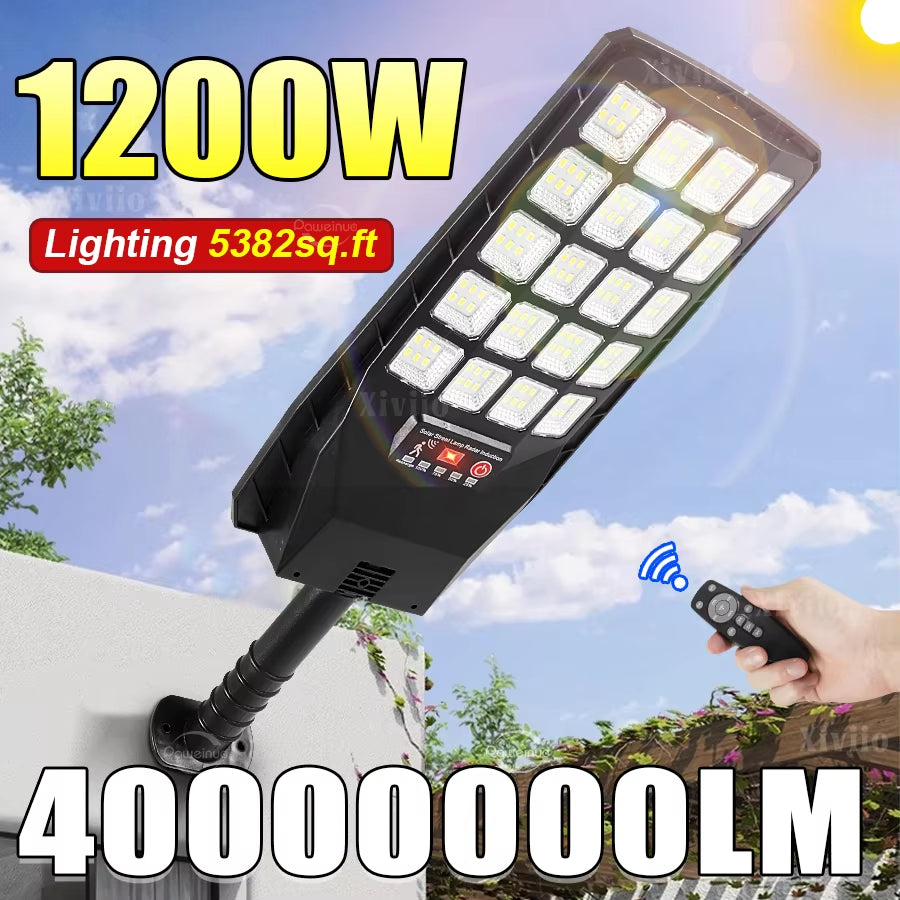 Powerful 1200W LED Solar Lights Outdoor Super Bright Motion Sensro Solar Wall Lamp IPX67 Waterproof Garden Yard Street Lantern
