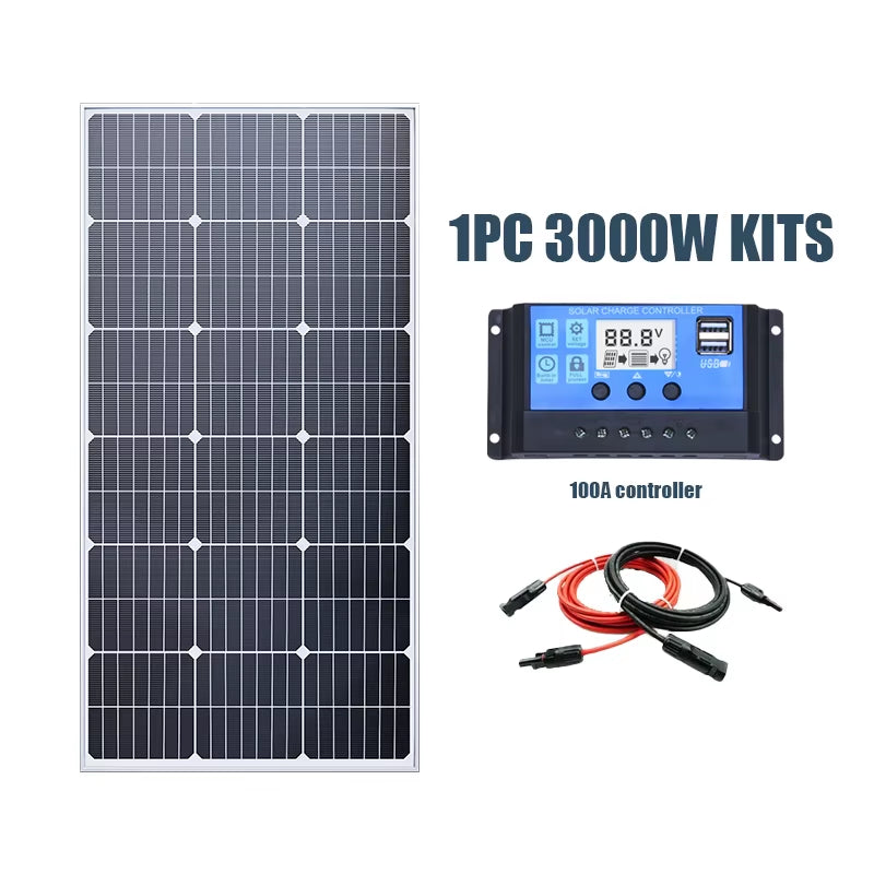 3000W Solar Panel High Efficiency Solar Cell Portable Power Bank Flexible Charging Outdoor Solar Cells for Home Camping
