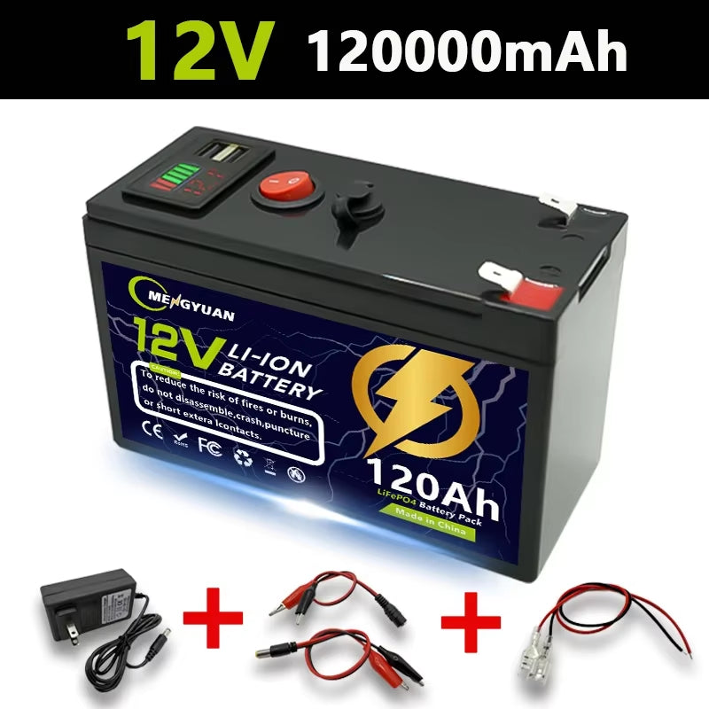 Lifepo4 12V 150Ah Rechargeable Lithium Battery,Built-In Bms,Perfect for Ride on Toys,Solar Panels,Fish Finders,Power Wheels