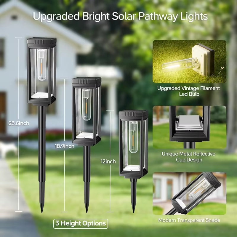 Bright Solar Path Lights 1/2/4 Solar Lights Outdoor Waterproof Automatic On/Off for Garden Lanes Landscape Paths Terraces