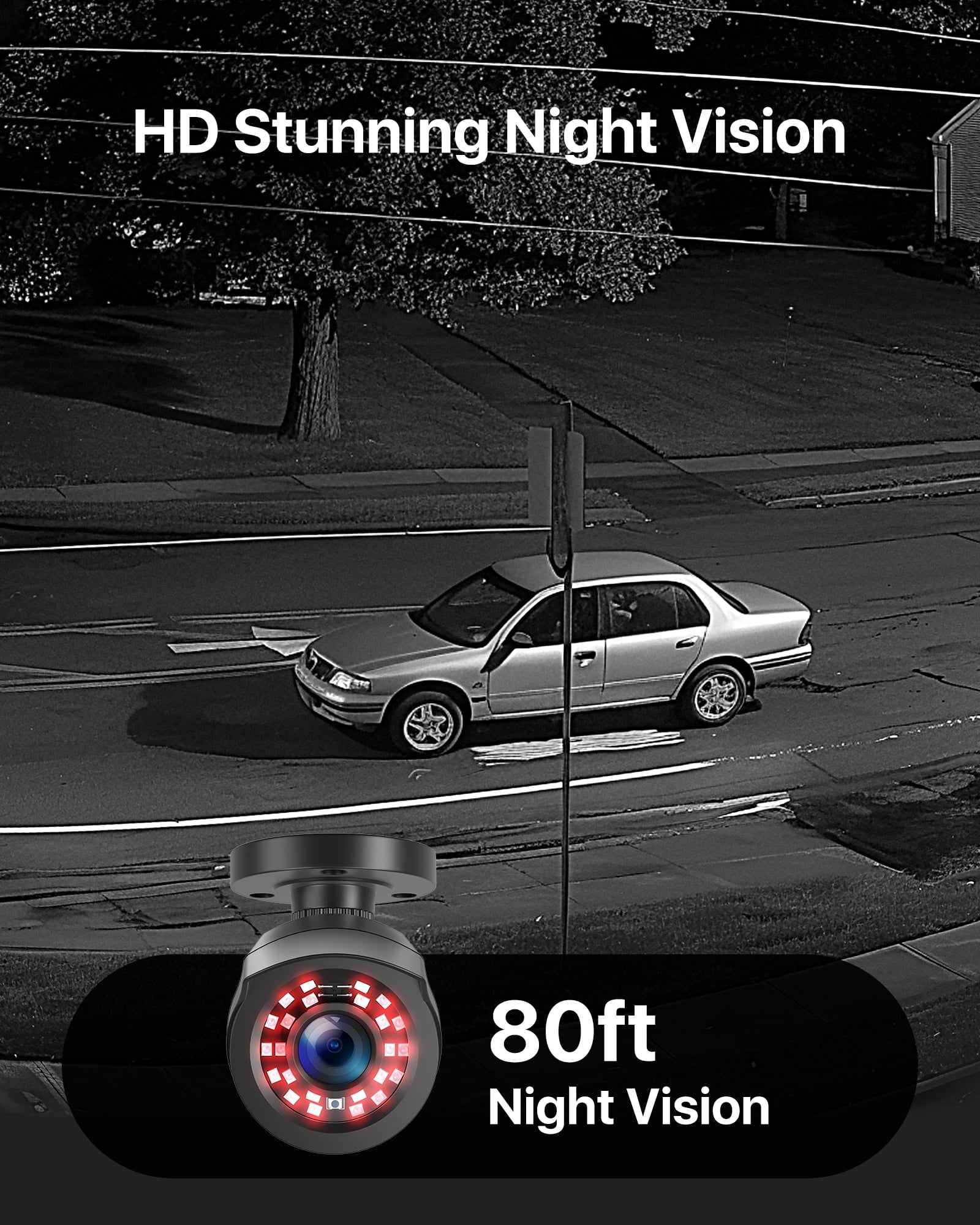 3K Lite H.265+ Home Security Camera System,5Mp Lite 8 Channel Surveillance DVR and 4 X 1080P Weatherproof CCTV Dome Camera Outdoor Indoor with 80Ft Night Vision, Motion Alerts, NO Hard Drive