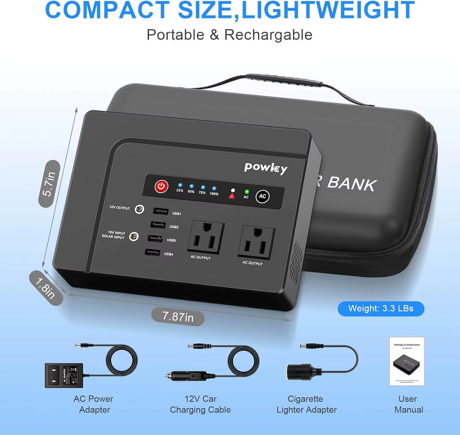 Portable Power Station 200W, 146Wh Portable Solar Generator Battery Backup Power Supply for Outdoor Camping Travel Outdoor Home