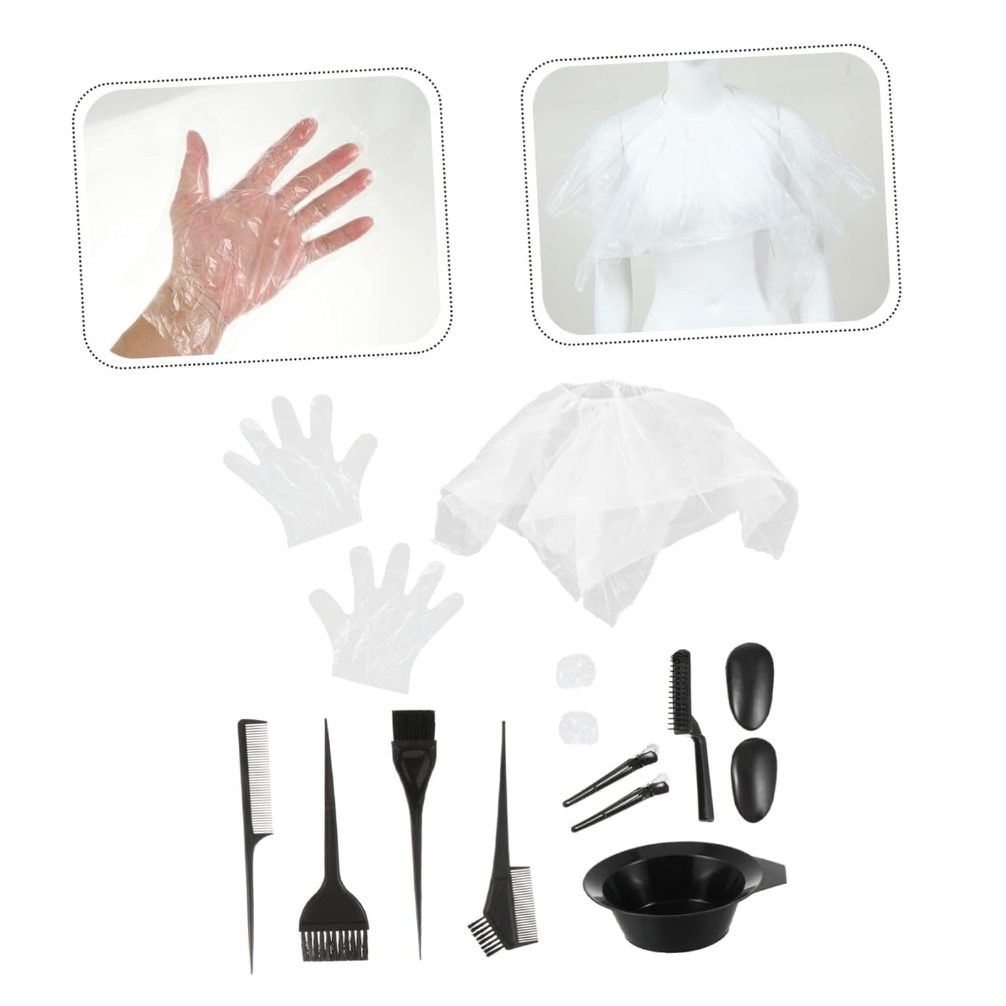 11Pcs Hair Dye Tool Set Reusable Hair Dye Bowl Brush and Gloves at Home Protects Scalp