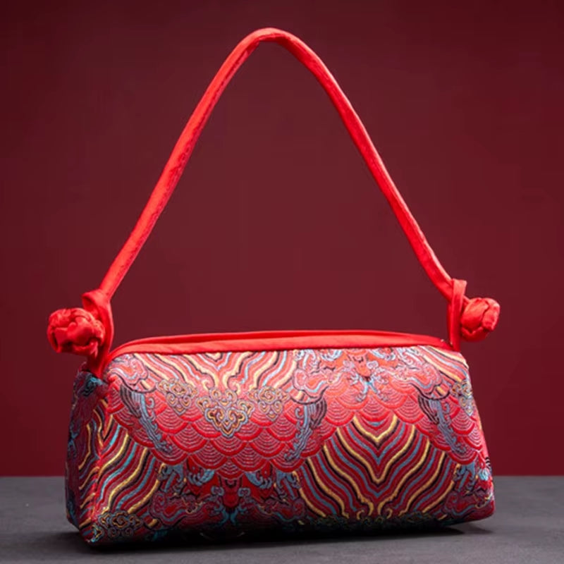 New Silk Embroidered Women Bag Fashion Matching Bride Women Handbag Clutch Bag Shoulder Bag