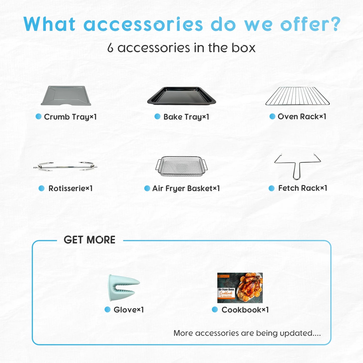 26QT Air Fryer Oven with Rotisserie 1800W Toaster Oven Air Fryer Combo, 10 in 1 Convection Oven Countertop, Airfryer Toaster Oven, Mini Toaster Oven,Easy to Clean