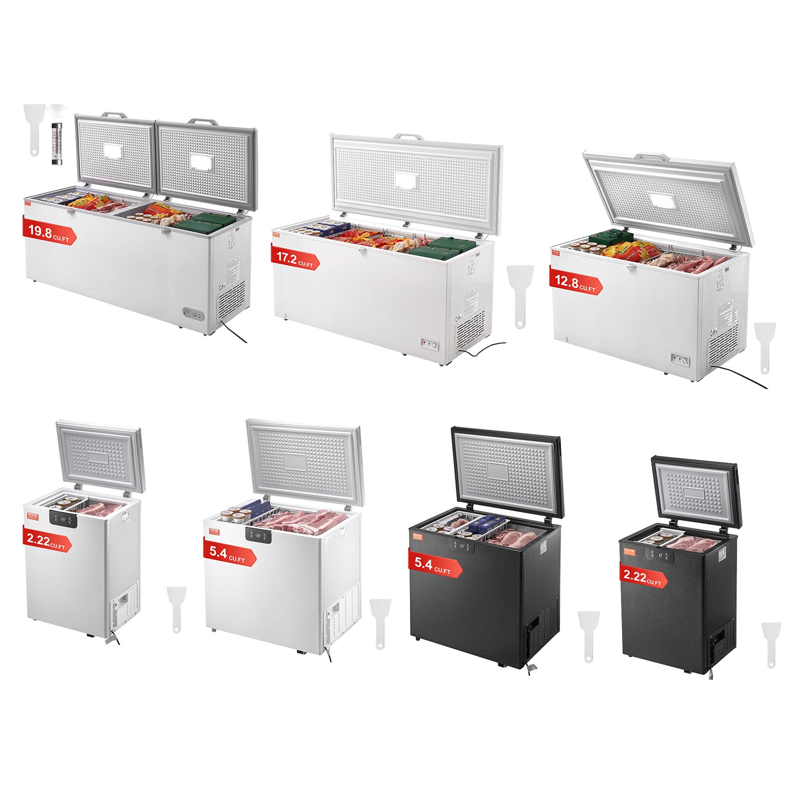 2.22-19.8 Cu.Ft Chest Freezer Deep Freezer Chest Fridge Digital Display W/Basket