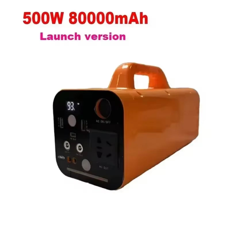 500W 80000Mah Portable Power Station 220V Generator Lifepo4 Battery Outdoor Camping Charger Emergency Power Bank AC DC Output
