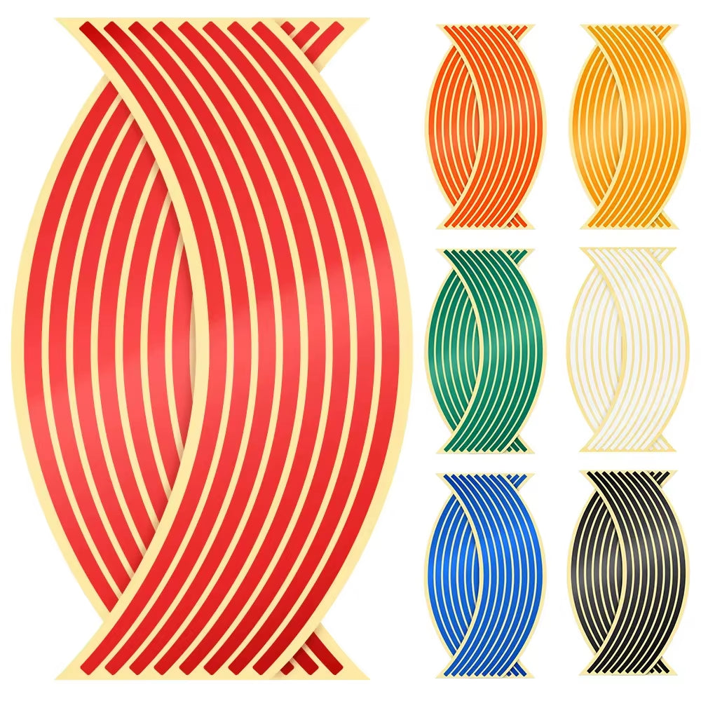 1Set of 16Pcs Wheel Sticker Reflective Rim Stripe Tape Bike Motorcycle Stickers for Honda for Kawasaki Z750 Z800 for YAMAHA MT07