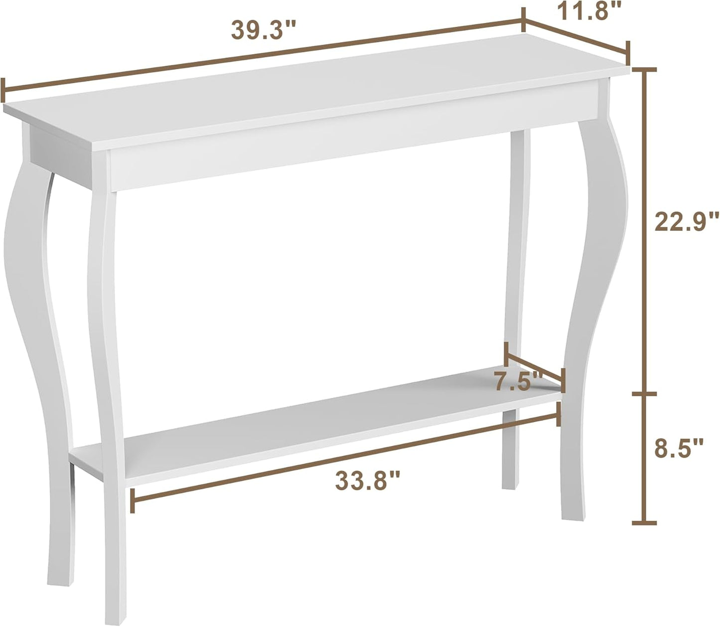 Narrow Console Table, Chic Accent Sofa Table, Entryway Table, White